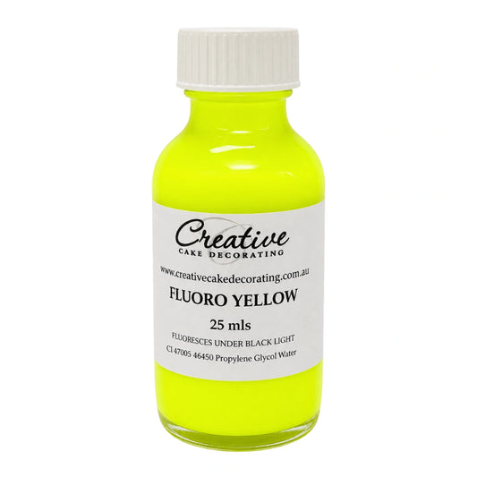 Yellow Fluoro Liquid Colour 25ml - Creative Cake Decorating