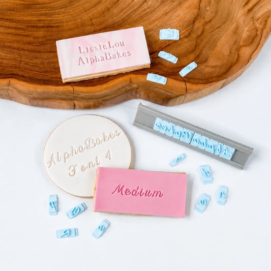 Alphabakes Medium Lowercase Font 4 Stamp Tiles (Bar Not Included) - Lissie Lou