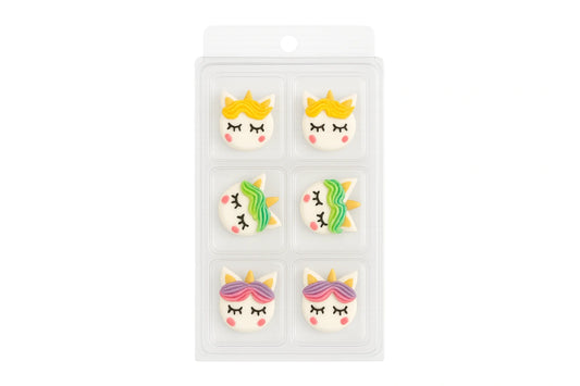 Unicorn Face Sugar Decorations (6 Pack) - BSC