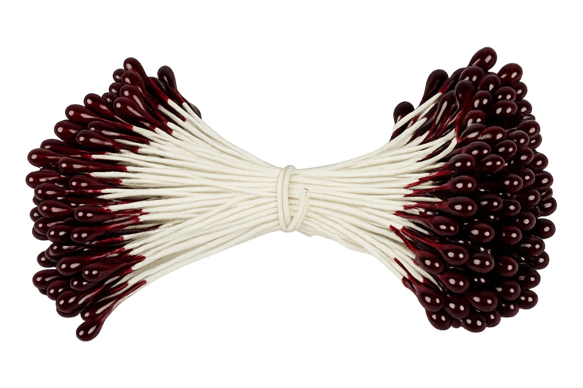 3mm PEARL FLOWER STAMENS - FONDANT GUMPASTE FLOWER MAKING TOOLS - BURGUNDY