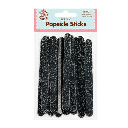 Black Glitter - Cakesicle Sticks - Iconic Cake Art
