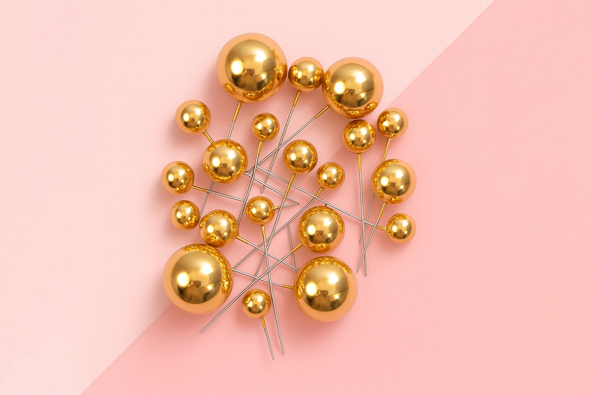 Gold Balls Decorations (20 Pack) - Iconic Cake Art