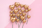Gold Metallic Heart Toppers (20 Pack) - Iconic Cake Art