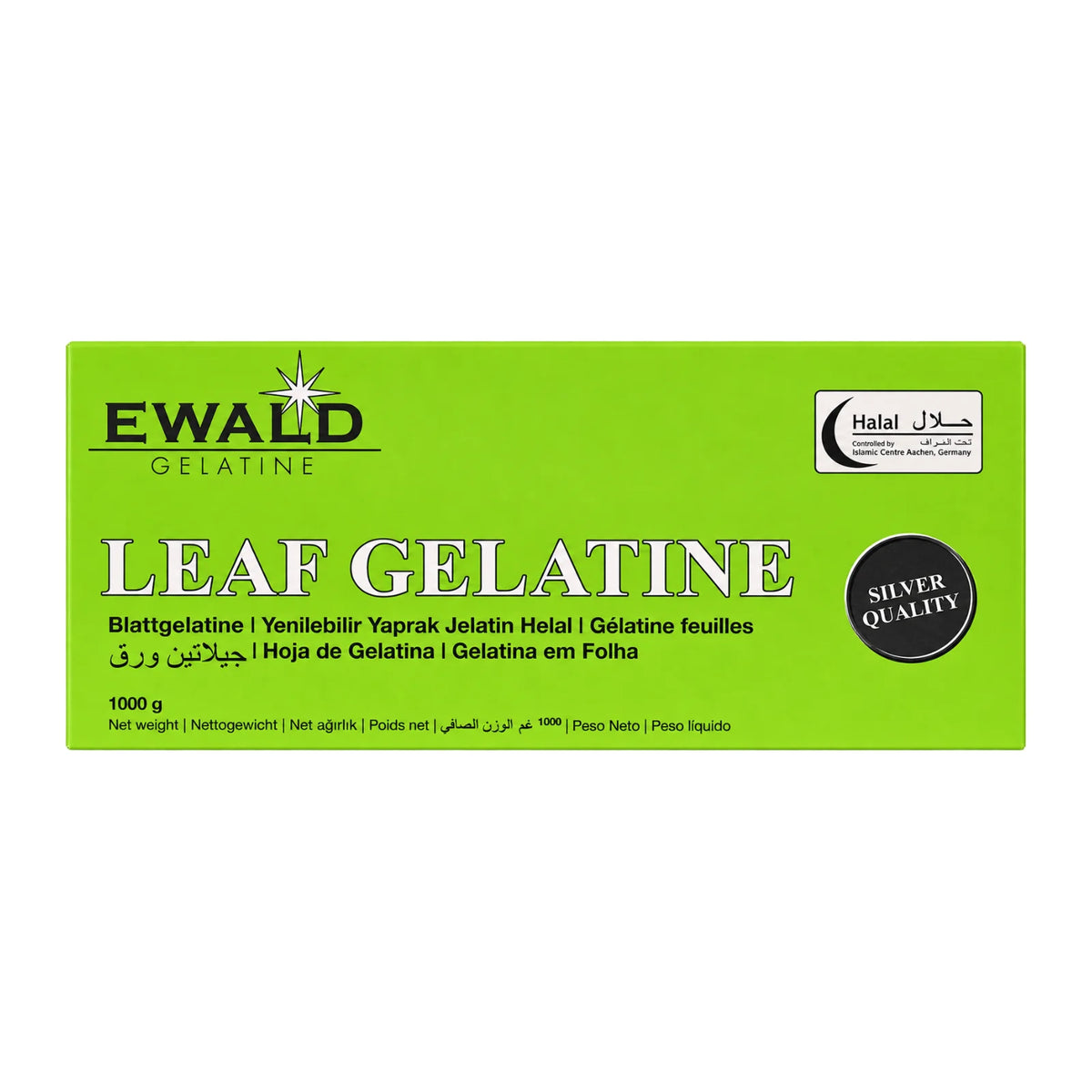 Leaf Silver Gelatine Sheets 1kg  400 Sheets - Halal - Ewald