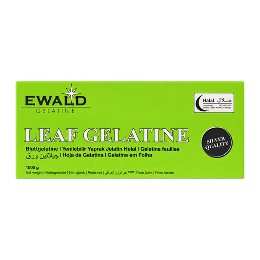 Leaf Silver Gelatine Sheets 1kg  400 Sheets - Halal - Ewald