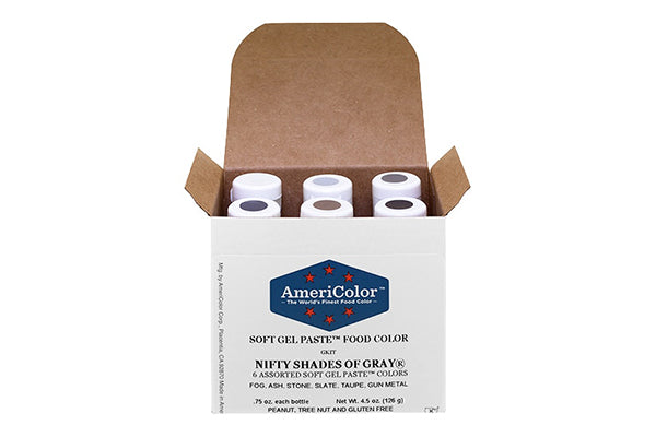 Soft Gel Paste 6 Colour Nifty Shades of Gray Kit 0.75oz - Americolor