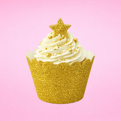Gold Glitter Cake Wraps - Cake Decorating Tools - Pack of 12 - Gateau Art