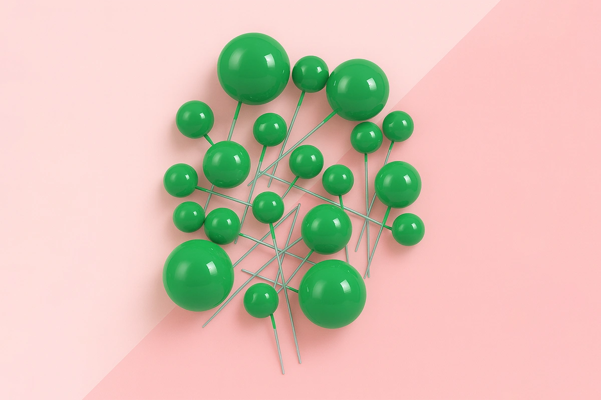 Green Ball Topper (20 Pack) - Iconic Cake Art