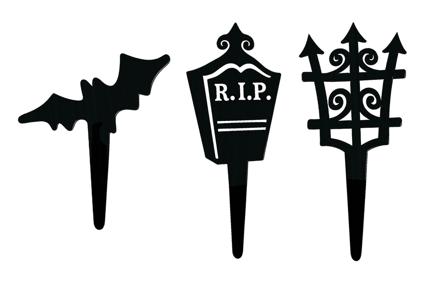Black Bat Cemetary Cupcake Picks (12 Pack) - Bakery Crafts
