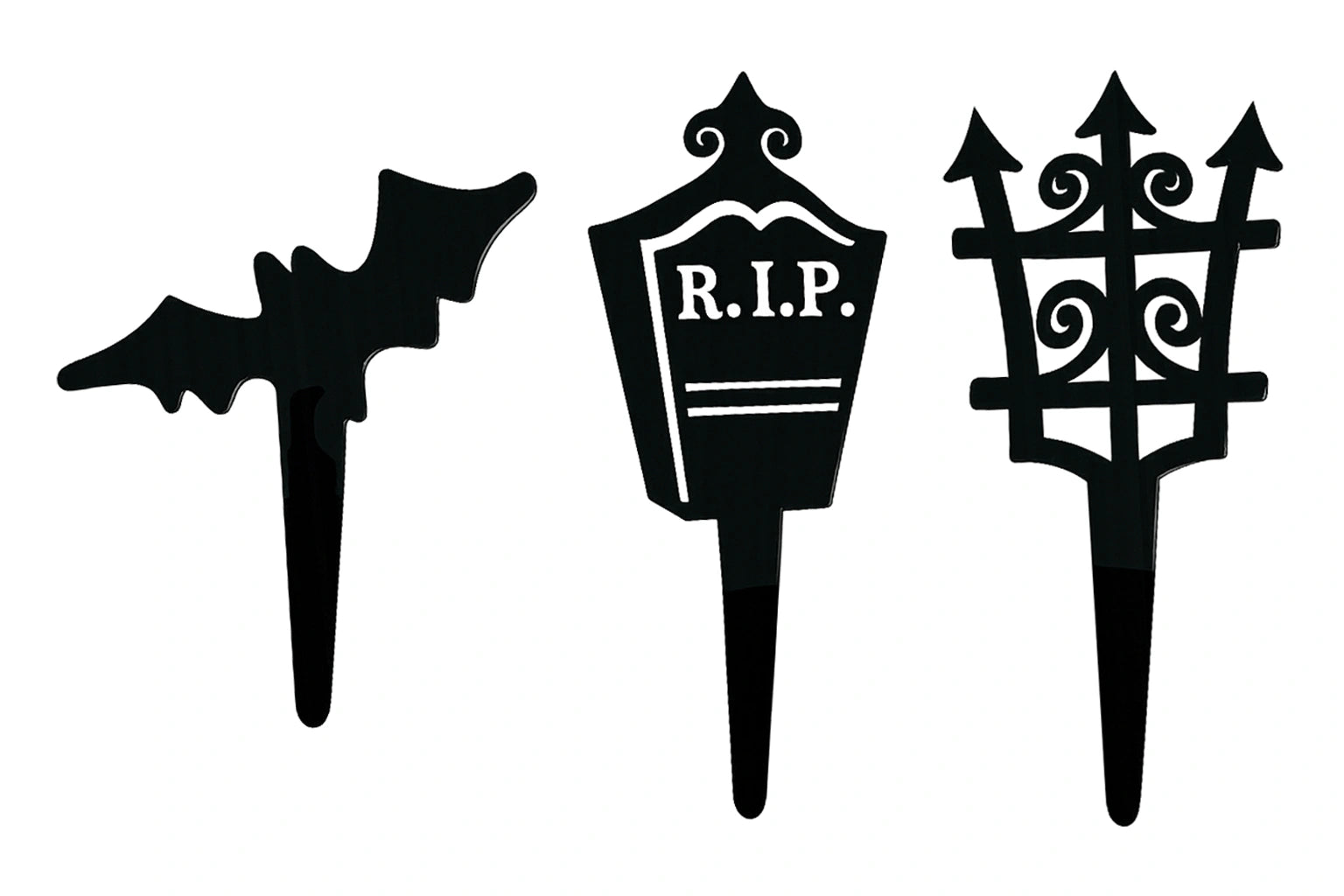 Black Bat Cemetary Cupcake Picks (12 Pack) - Bakery Crafts