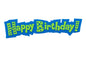 Green Blue Happy Birthday Plaque - Cake Topper - Bakery Crafts