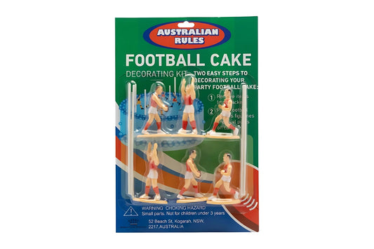 Red Colour Australian Rules Football Cake Decorating Kit - Cake Ornaments