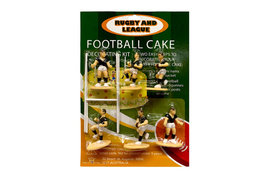 Black Colour Rugby and League Football Cake Decorating Kit - Cake Ornaments