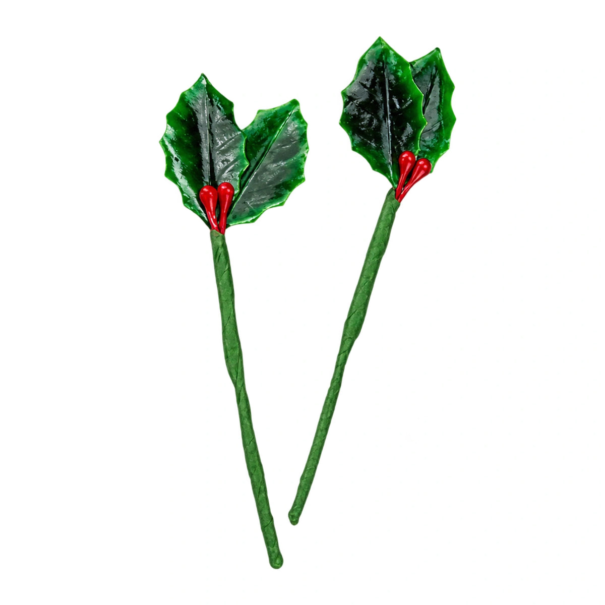Small Holly Sprig Pack of 2 - Cake Ornaments