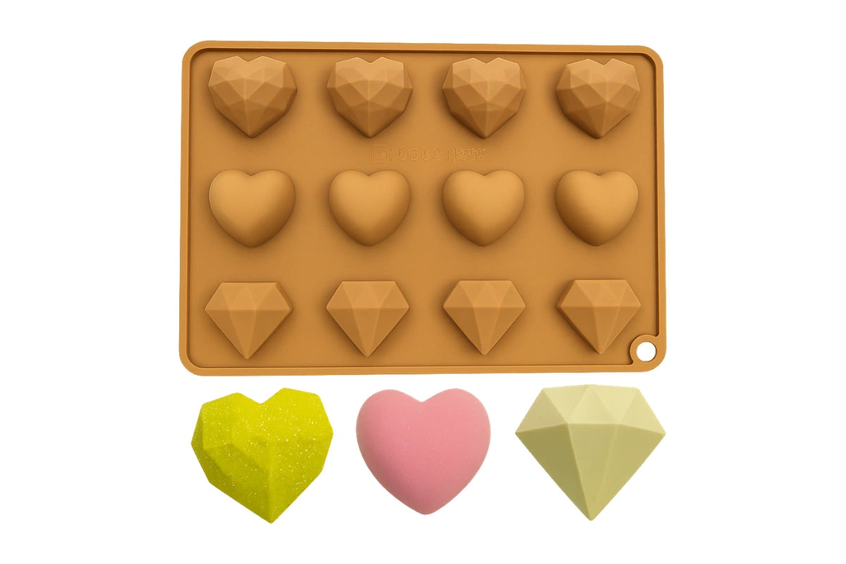 Gem Heart and Diamonds Silicone Mould - Iconic Cake Art