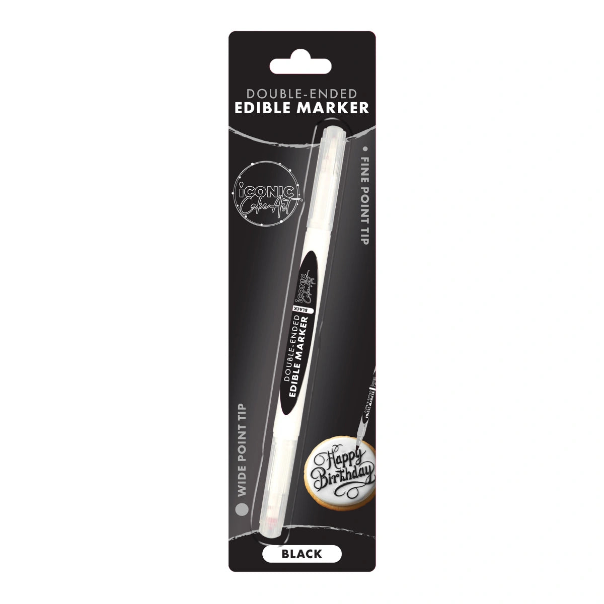 Black Double Ended Edible Marker - Iconic Cake Art