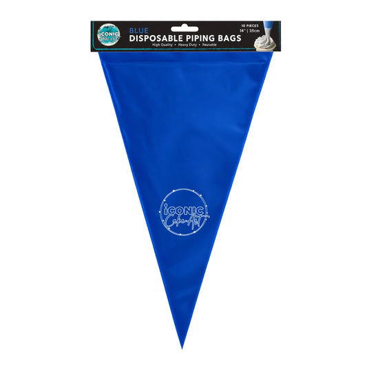Blue 14 Inches Disposable Piping Bags 35cm (10 Pack) - Iconic Cake Art