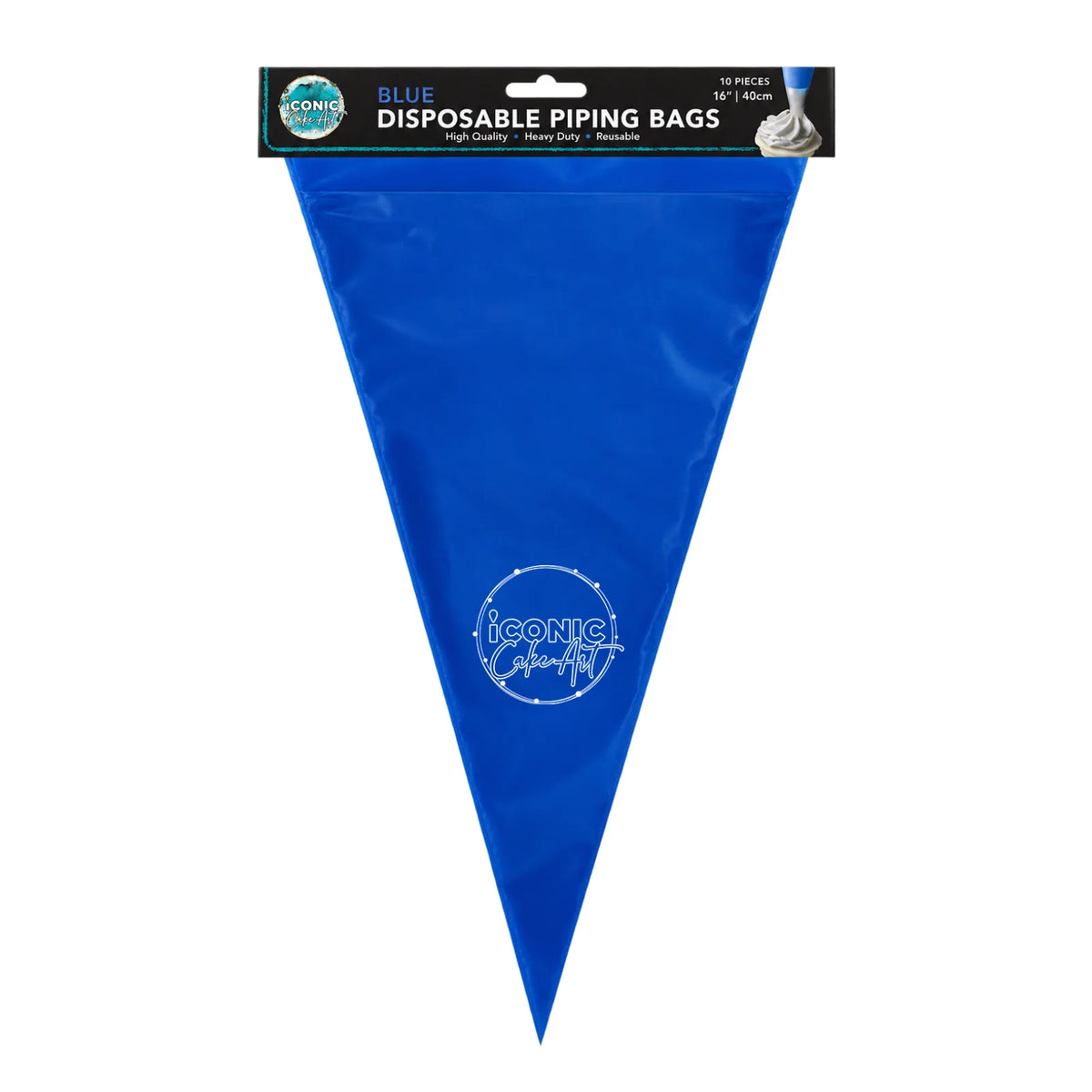 Blue 16 Inches Disposable Piping Bags 40cm (10 Pack) - Iconic Cake Art