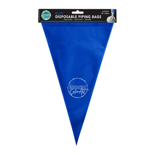 Blue 18 Inches Disposable Piping Bags 45cm (10 Pack) - Iconic Cake Art