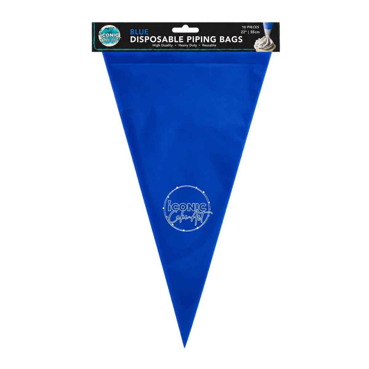 Blue 22 Inches Disposable Piping Bags 55cm (10 Pack) - Iconic Cake Art