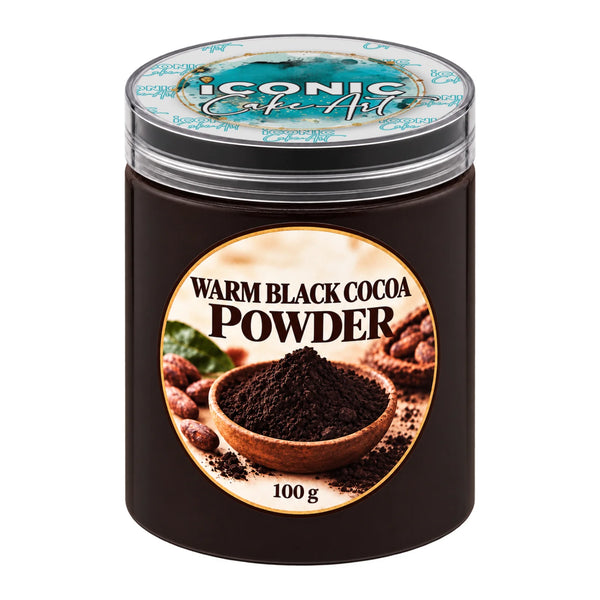 Warm Black Cocoa Powder 100g - Iconic Cake Art