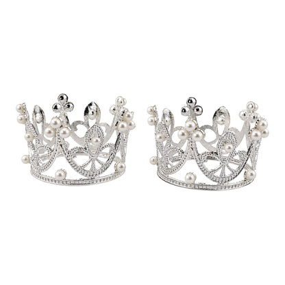 Silver Crown Toppers 5cm - Iconic Cake Art