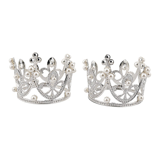 Silver Crown Toppers 5cm - Iconic Cake Art