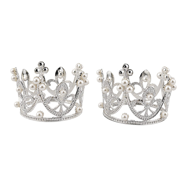 Silver Crown Toppers 5cm - Iconic Cake Art