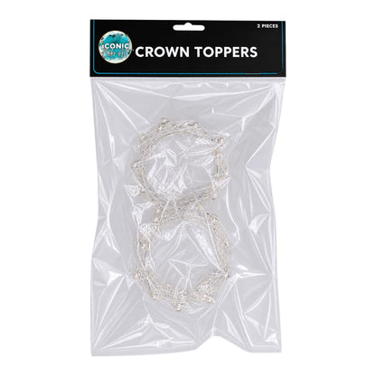 Silver Crown Toppers 5cm - Iconic Cake Art