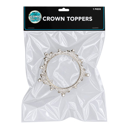 Silver Crown Topper 7.5cm - Iconic Cake Art