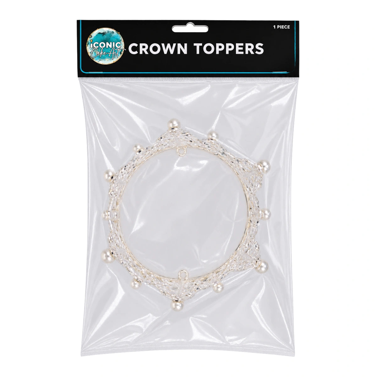 Silver Crown Topper 11.5cm - Iconic Cake Art
