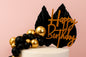 Black And Gold Birthday Topper Set - Iconic Cake Art