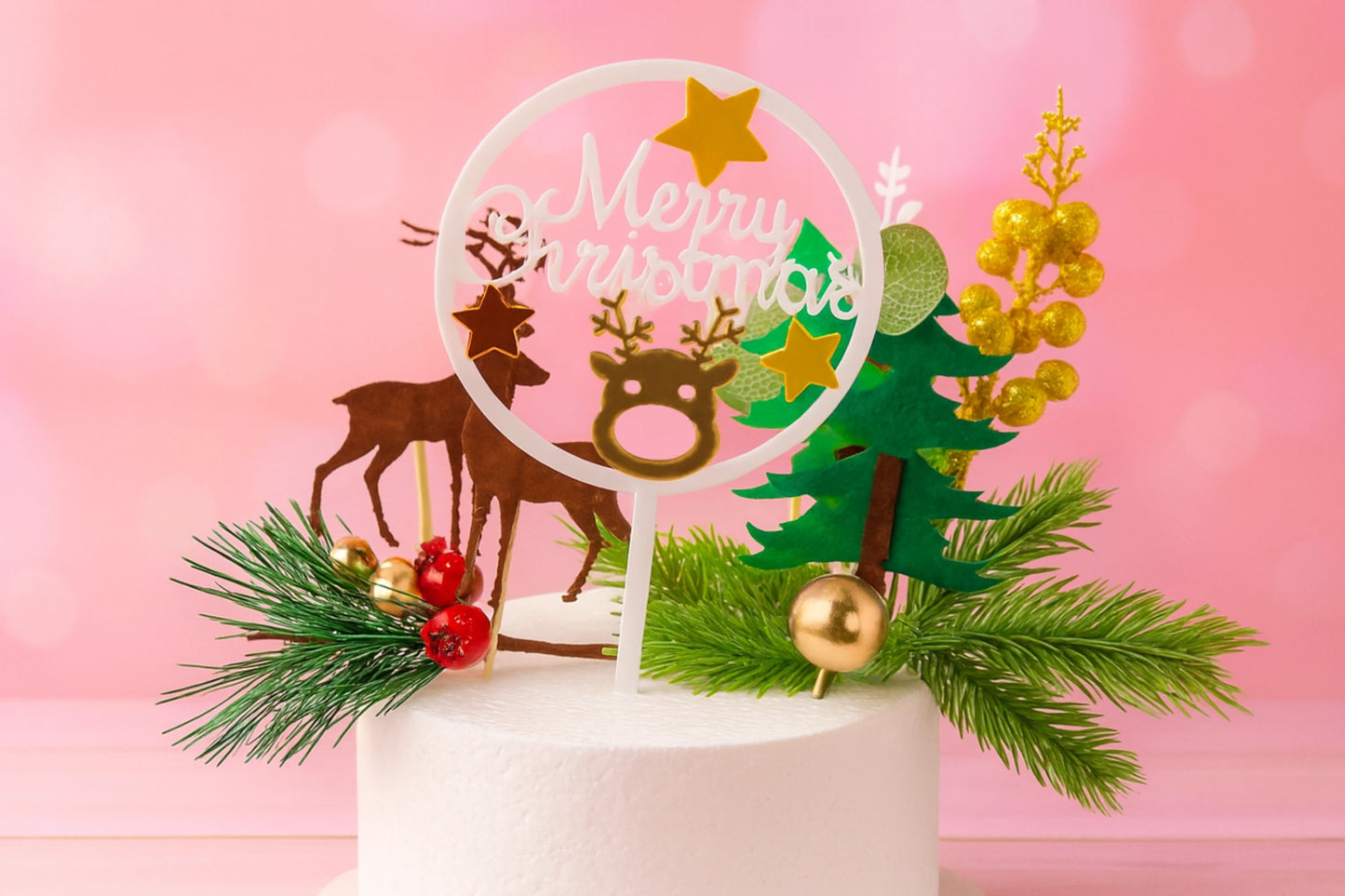 Christmas Reindeer Topper Set - Iconic Cake Art