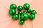 Green Disco Ball Topper Set (12 Pack) - Iconic Cake Art