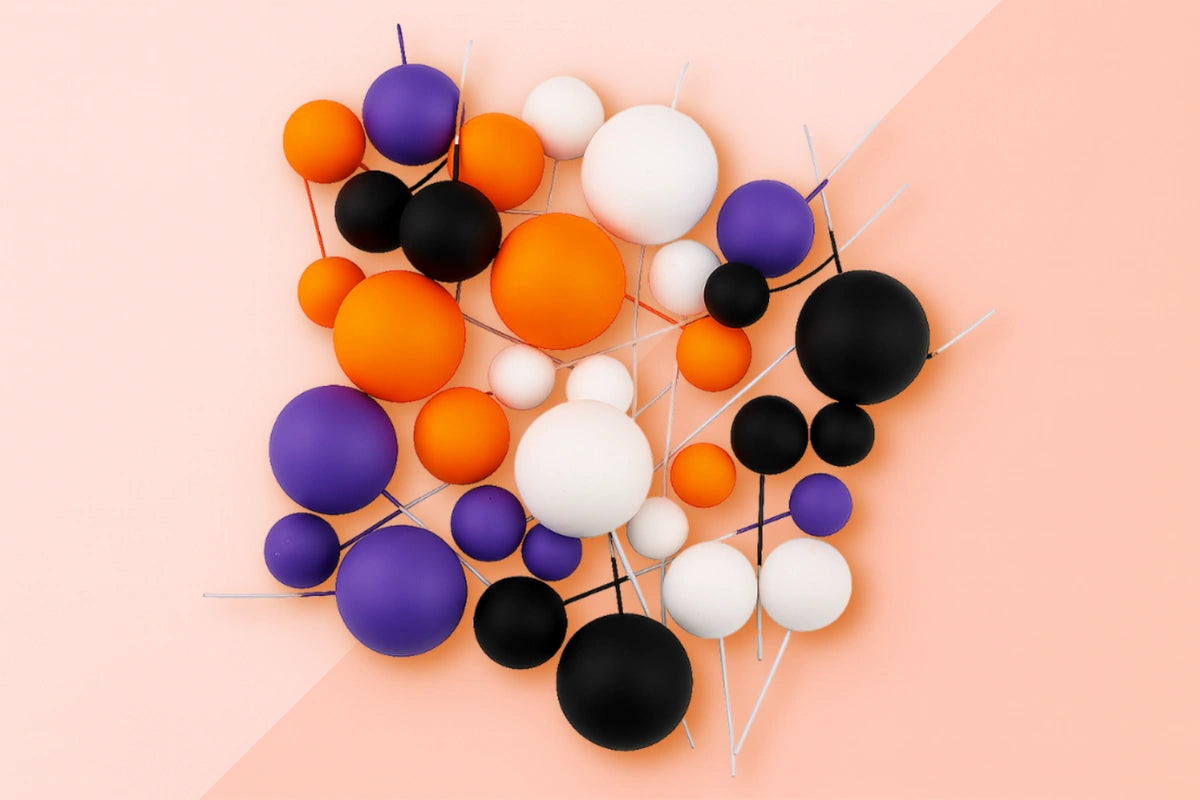 Halloween Ball Topper Set (32 Pack) - Iconic Cake Art