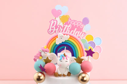 Rainbow Unicorn Cake Topper Set - Iconic Cake Art