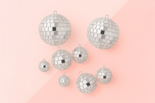 , 4cm, 5cm, 6cm Set of Disco Ball Without Stick 3cm (8 Pack) - Iconic Cake Art