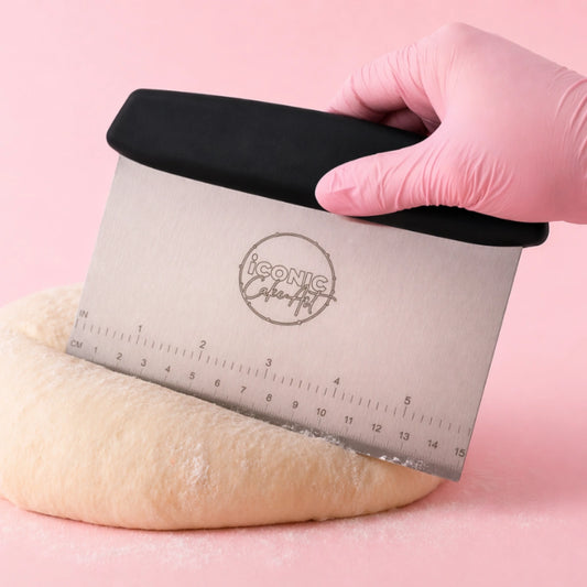 Professional Stainless Dough Scraper with Handle - Iconic Cake Art