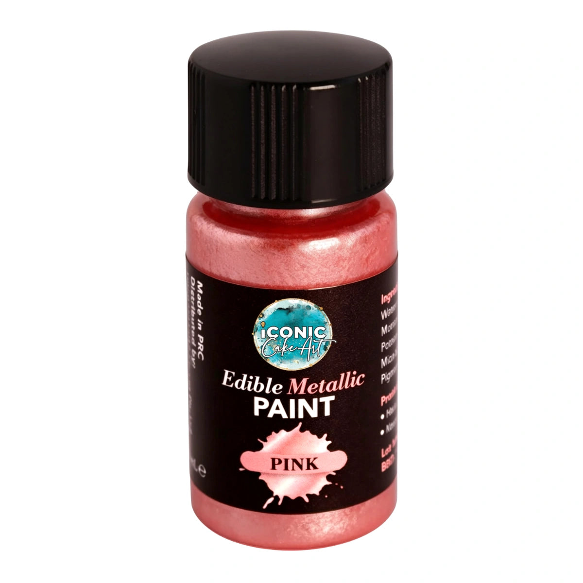 Pink Metallic Edible Paint with Brush