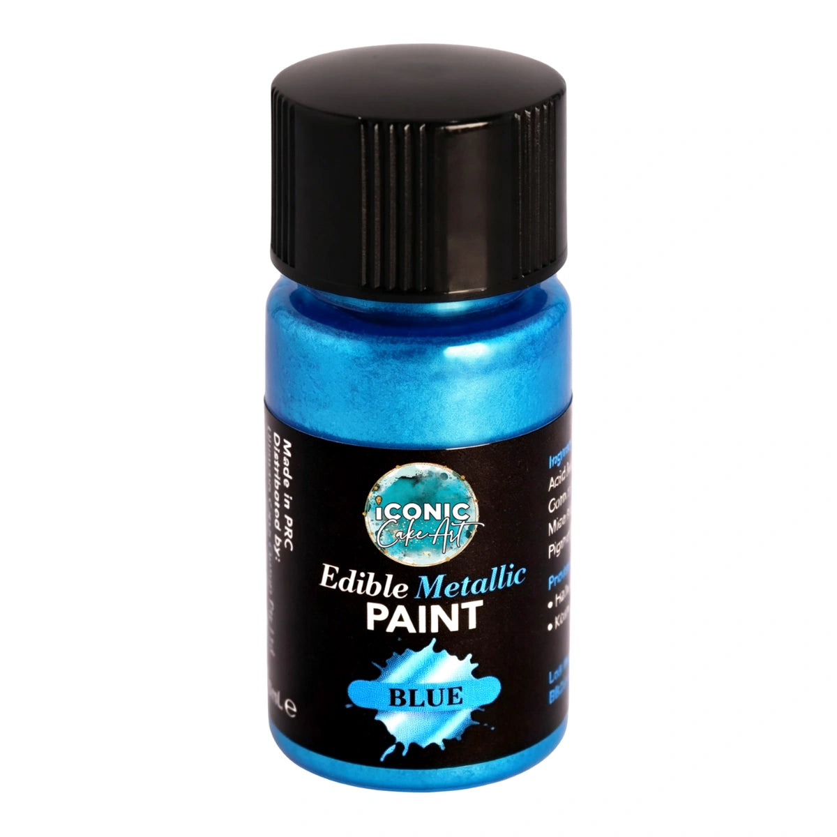 Blue Metallic Edible Paint with Brush