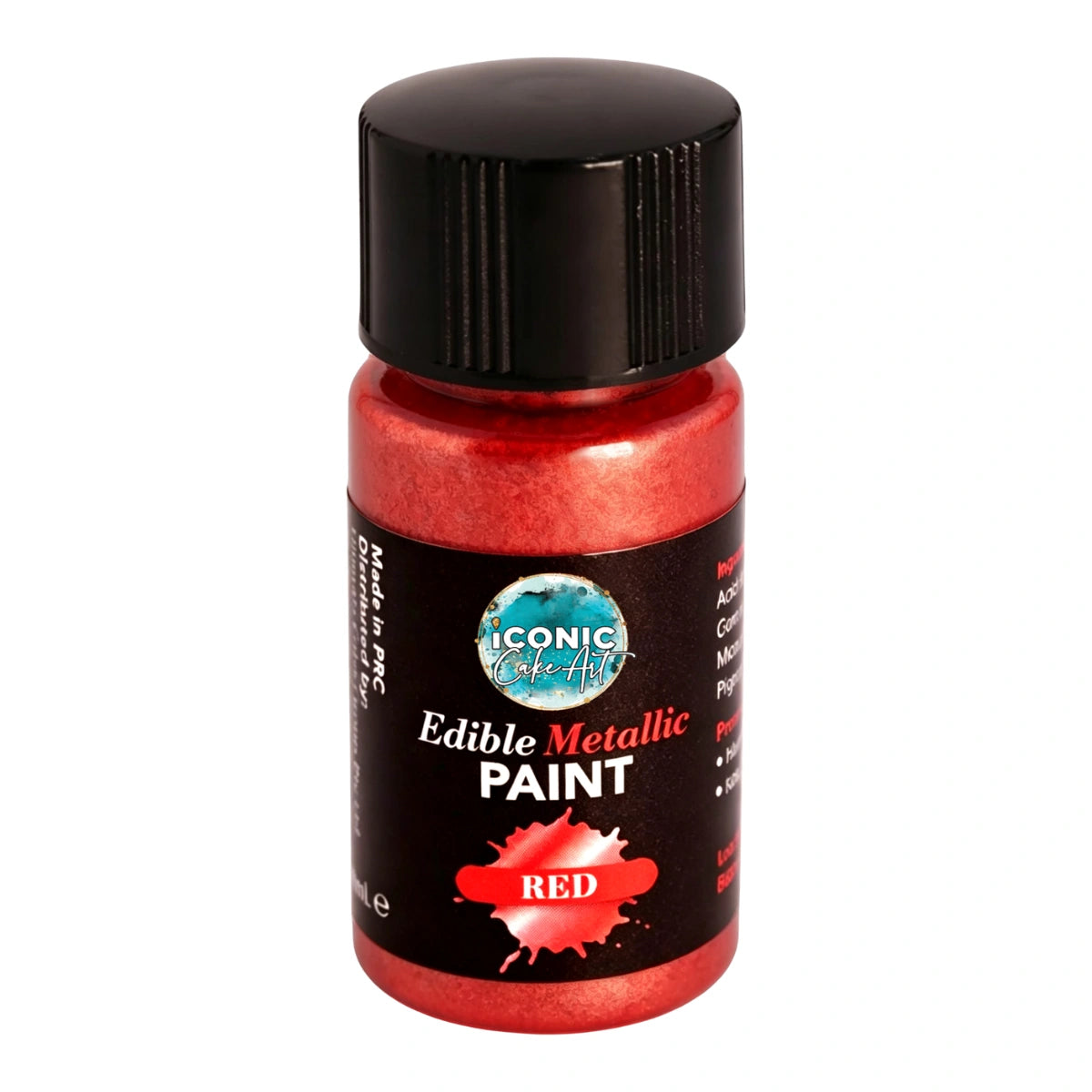 Red Metallic Edible Paint with Brush