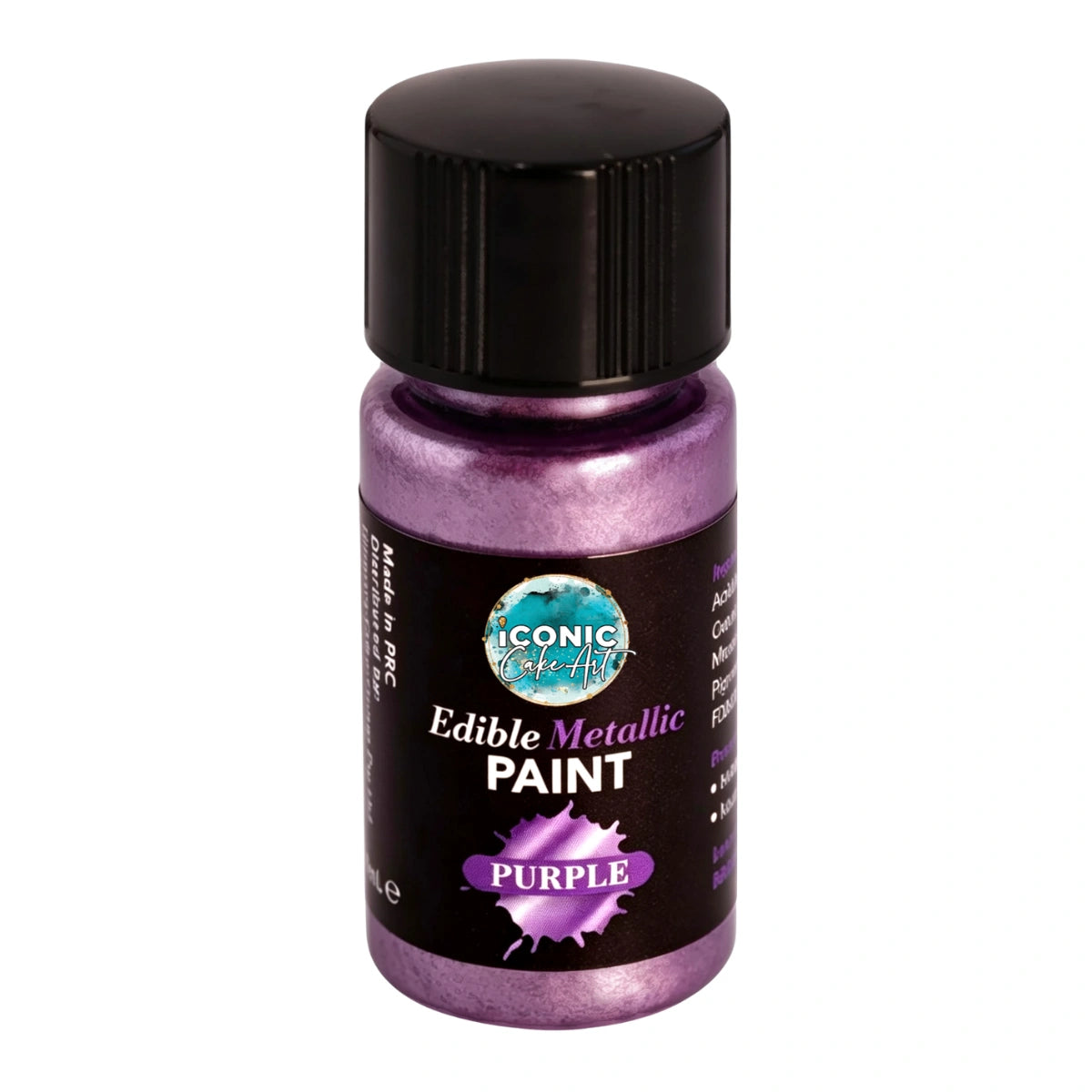 Purple Metallic Edible Paint with Brush