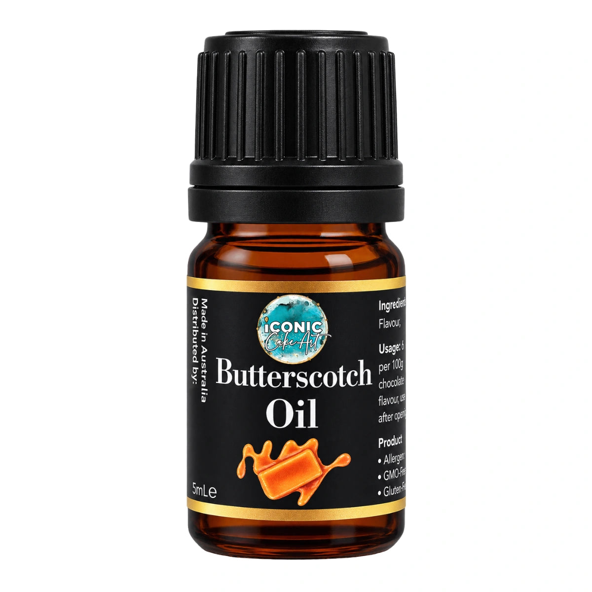Butterscotch Flavour Oil 5ml - Iconic Cake Art