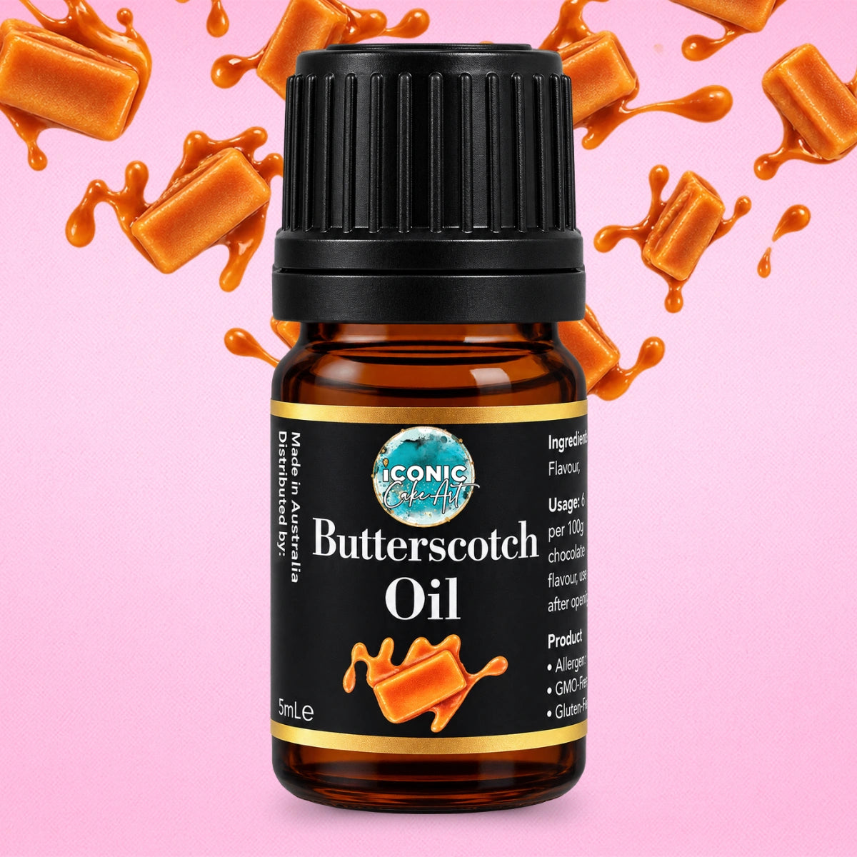 Butterscotch Flavour Oil 5ml - Iconic Cake Art