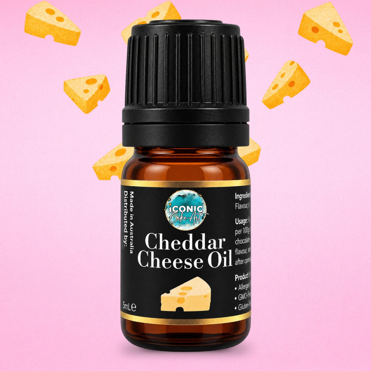 Cheddar Cheese Flavour Oil 5ml - Iconic Cake Art