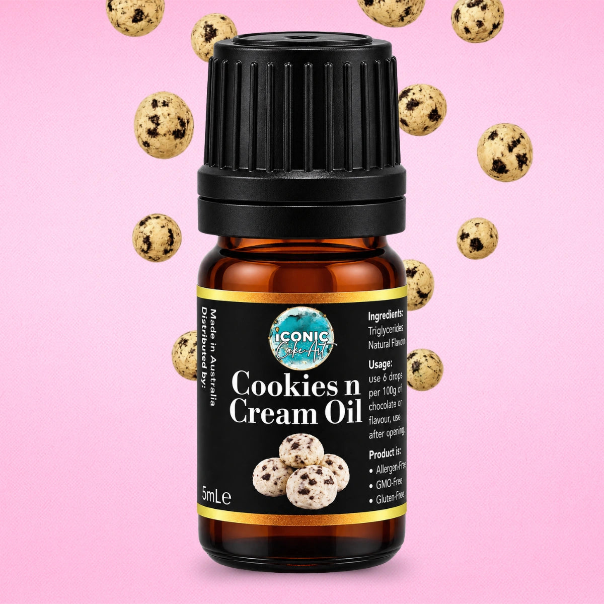 Cookie n Cream Flavour Oil 5ml - Iconic Cake Art
