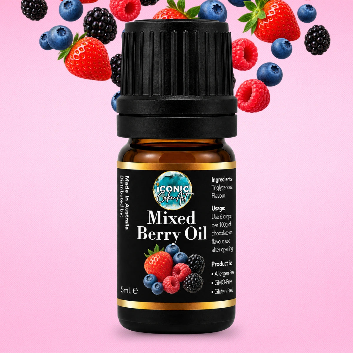 Mixed Berry Flavour Oil 5ml - Iconic Cake Art