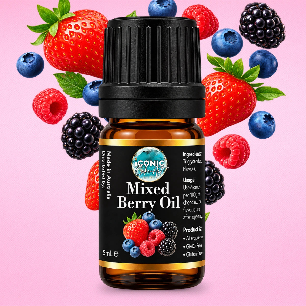 Mixed Berry Flavour Oil 5ml - Iconic Cake Art