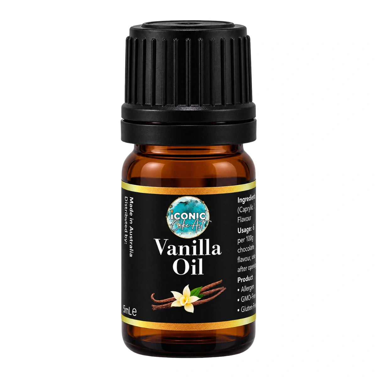 Vanilla Flavour Oil 5ml - Iconic Cake Art