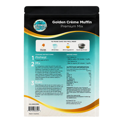 Golden Creme Cake Muffin Premium Mix 1kg - Iconic Cake Art